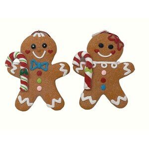 Gingerbread Peppermint Cookies 5 Inch Candy Cane Boy Girl Ornament Candyland Lot